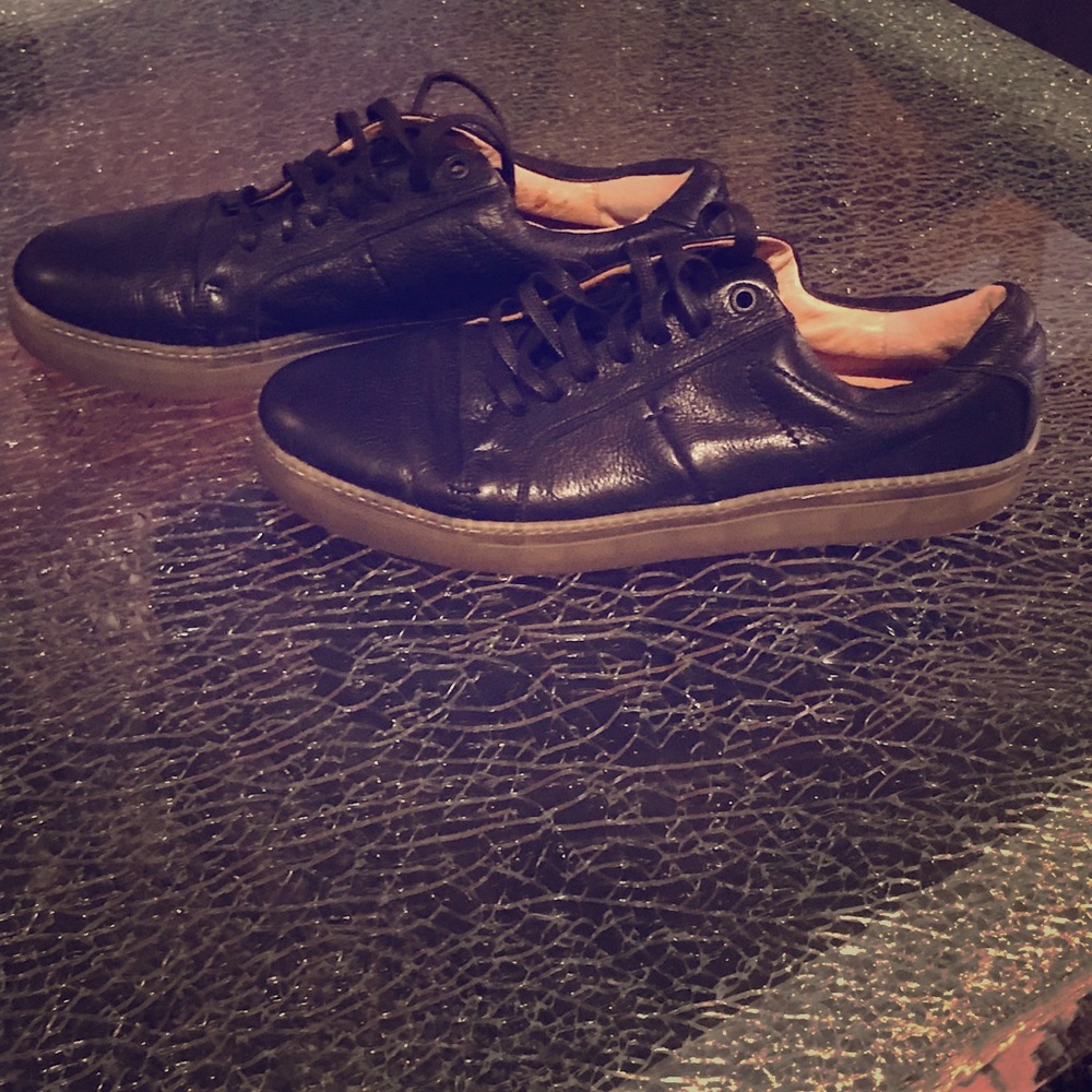 JD Fisk Shoes - Black Leather with Clear Bottom!